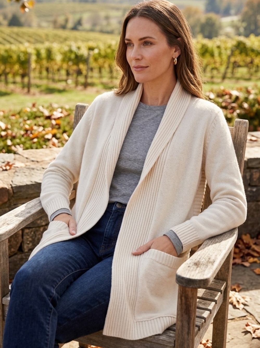 Tory Burch Bruna Merino Wool Open Cardigan size M